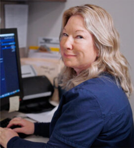 Customer Service Representative at computer