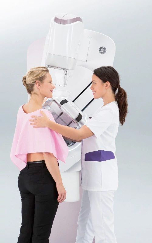 Woman preparing for Mammogram