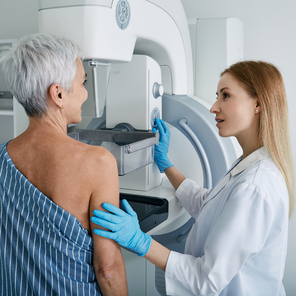 Senior Woman Having a Mammogram