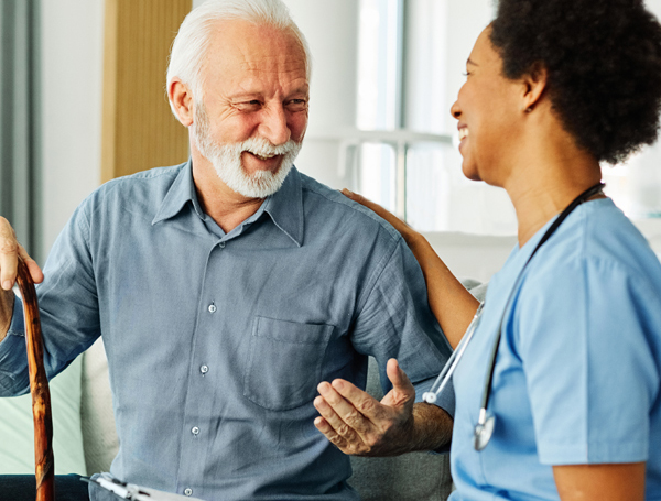 Nurse or Caregiver with a senior patient